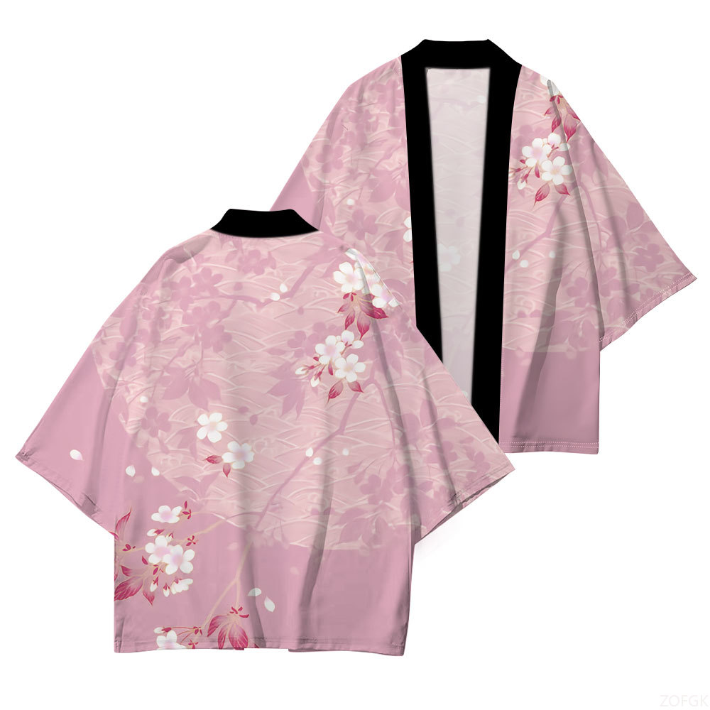 Embroidery Online - Japanisches traditionelles Kleid, japanischer Kimono, Kirschblüten-Druck,