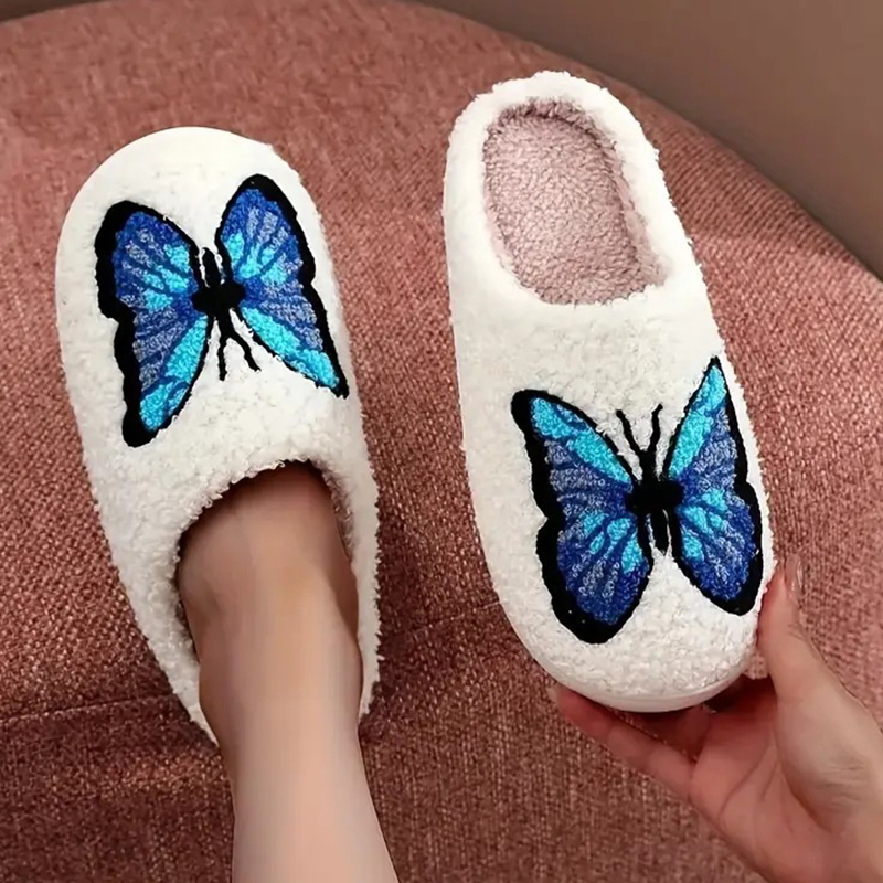 Embroidery Garments - SHAJI Unisex Flauschige Baumwoll-Hausschuhe mit Niedlicher