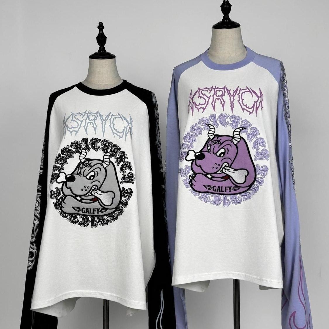 Embroidery Cotton Shirt - Y2K Japanisches Harajuku Streetwear Kollaborations-Subkultur Tattoo-Stickerei