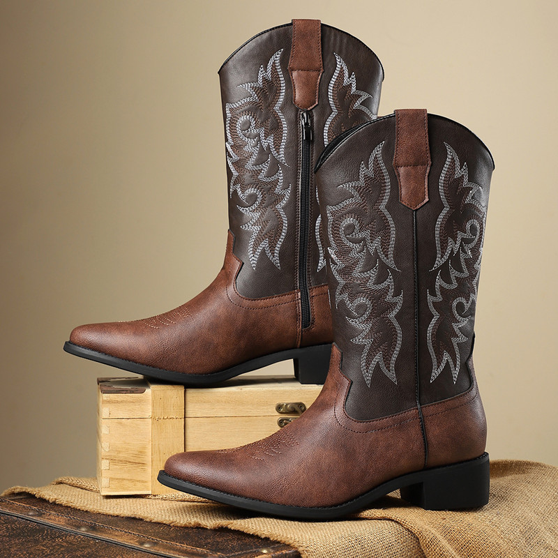Embroidery Garments - NEUE Herren Hohe Stiefel mit Stickerei