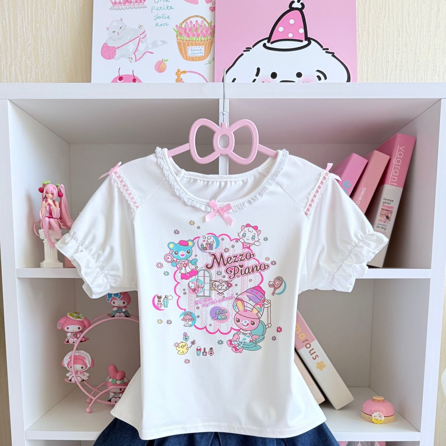 Japanische süße Rock-Sets, Som – Embroidery Cotton Shirt Bewertung und Preis