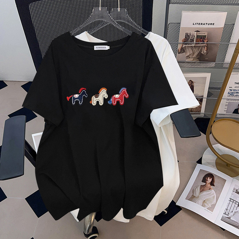170 kg Übergröße Damen-T-Shirt – Embroidery Cotton Shirt Bewertung und Preis