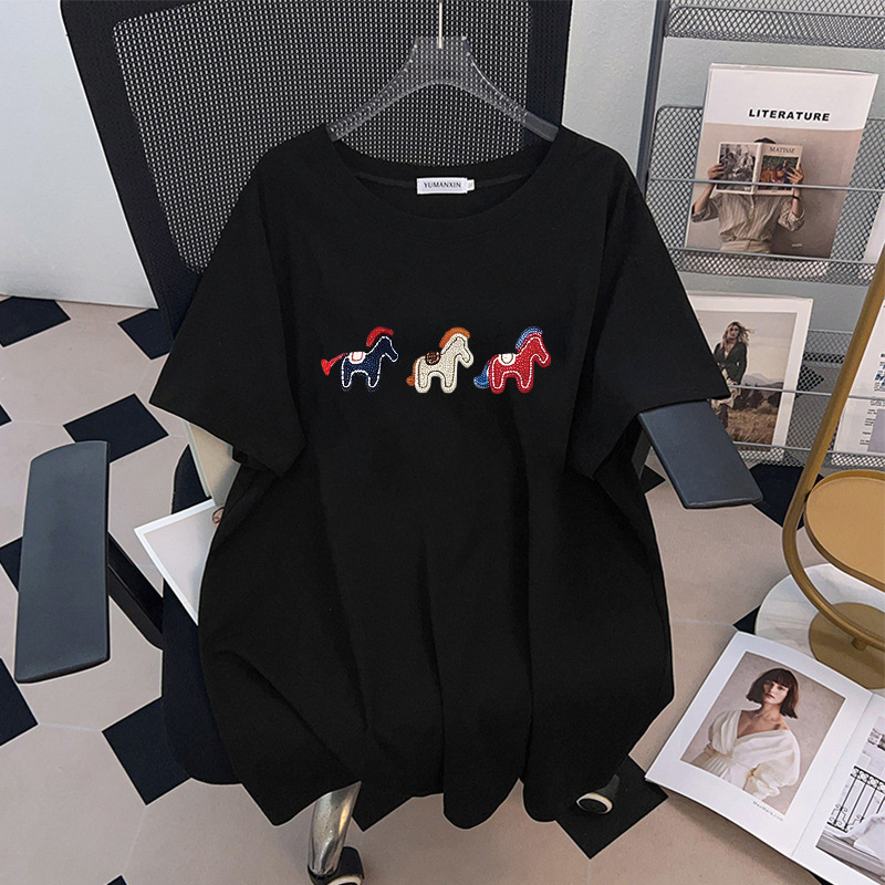 170 kg Übergröße Damen-T-Shirt – Embroidery Cotton Shirt Bewertung und Preis