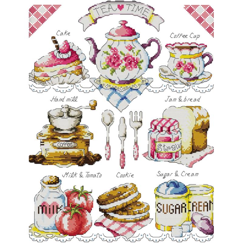 Nachmittagstee Dessert Muster  – Embroidery Meaning Bewertung und Preis