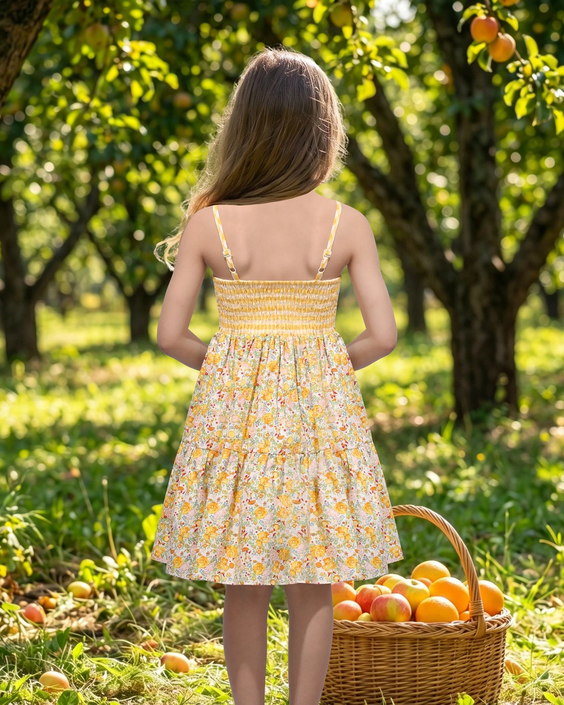 Mädchenkleid, gelbes Gingham-K – Embroidery Yellow Dress Bewertung und Preis