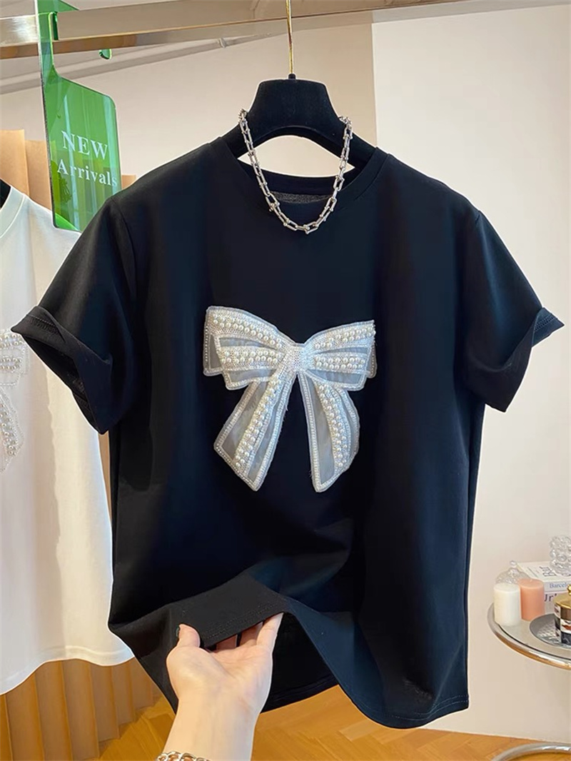   Perlen-Knoten-Kurzarm-T-Shir – Embroidery Cotton Shirt Bewertung und Preis