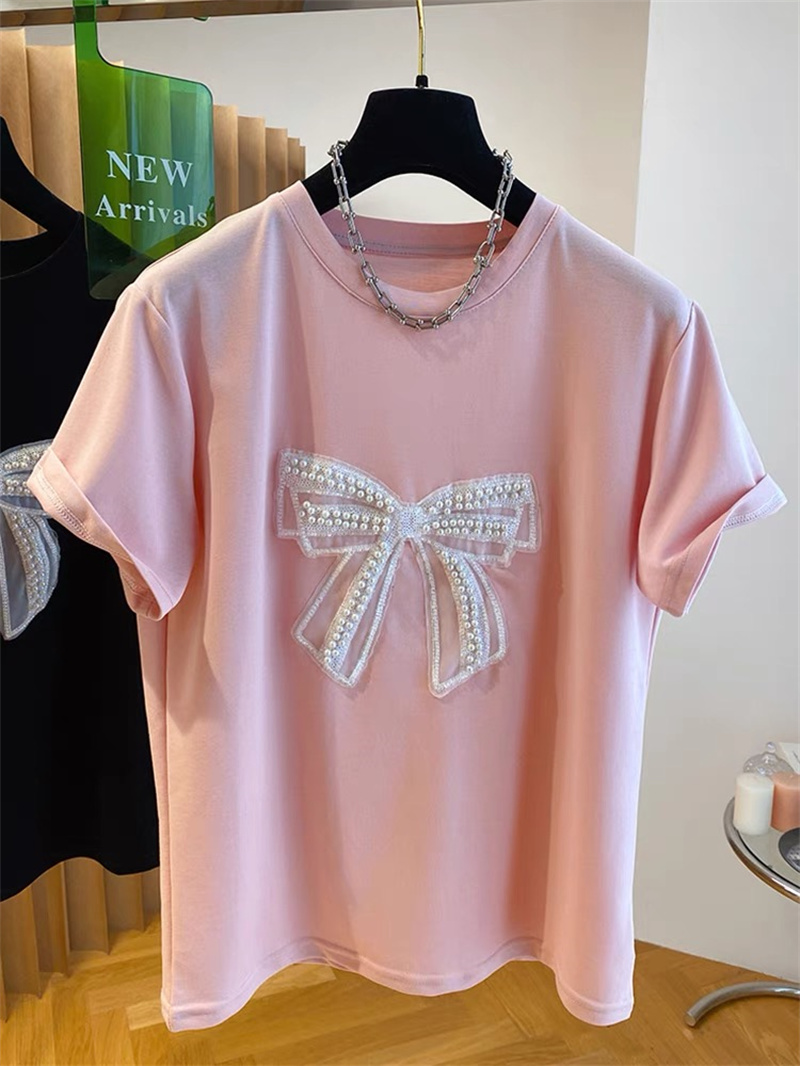   Perlen-Knoten-Kurzarm-T-Shir – Embroidery Cotton Shirt Bewertung und Preis