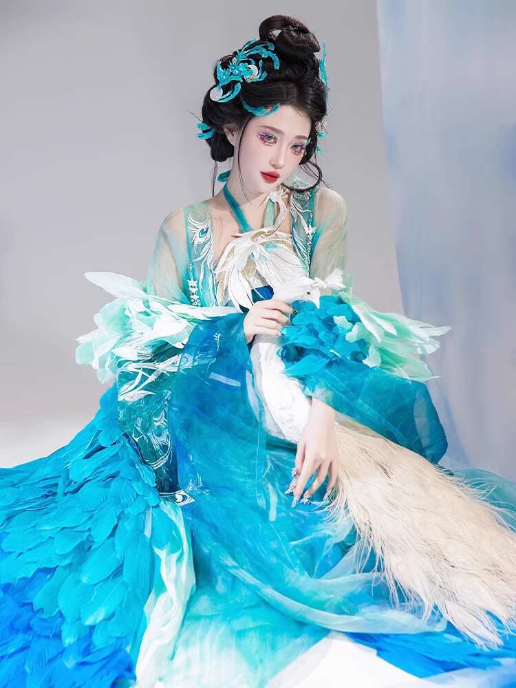 Neue Pfau Hanfu Damenmode Schw – Embroidery Cotton Shirt Bewertung und Preis